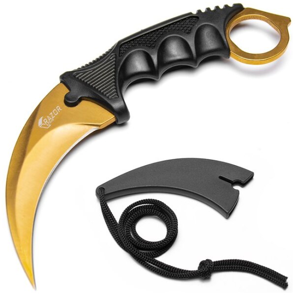 Navaja Karambit Only Gold Con Funda Am13 - Imagen 10