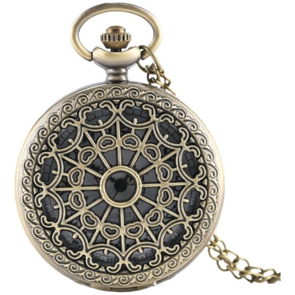 Reloj De Bolsillo Leontina Mandala Con Cadena Quartz Ai57 - Imagen 5