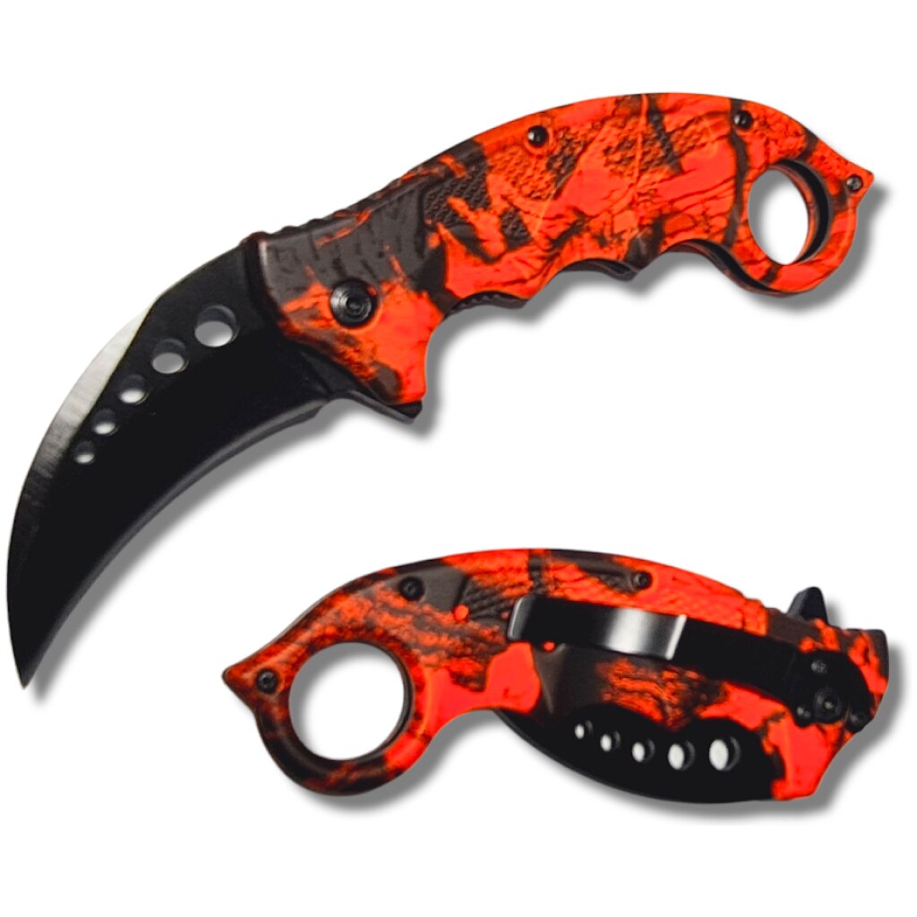 Invencible Cl Karambit Navaja Retractil Rojo Inferno Blood Am