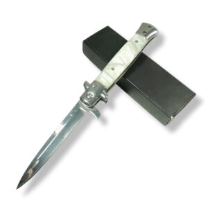 Navaja Stiletto Asistido White Snow An92