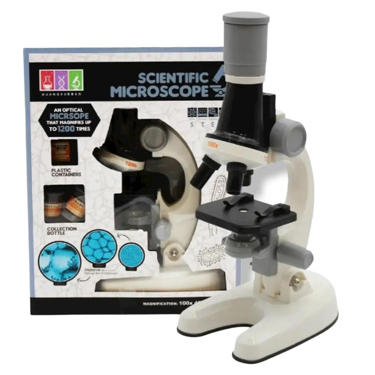 Microscopio Educacional Con Kit De Accesorios Niños luz