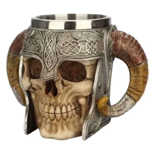 Tazon Medieval Vikingo Cacho Acero 420cc Ap90