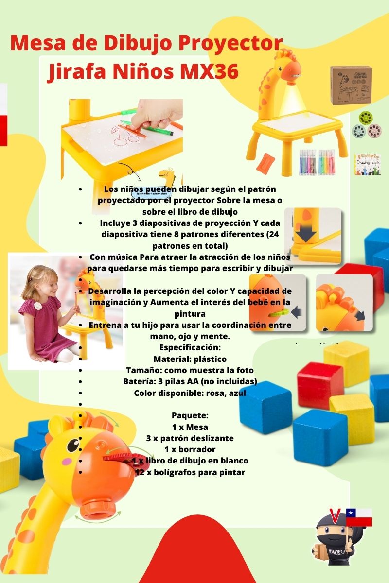Proyector Infantil Aprendizaje De Escritorio Jirafa - La tienda para tu bebe