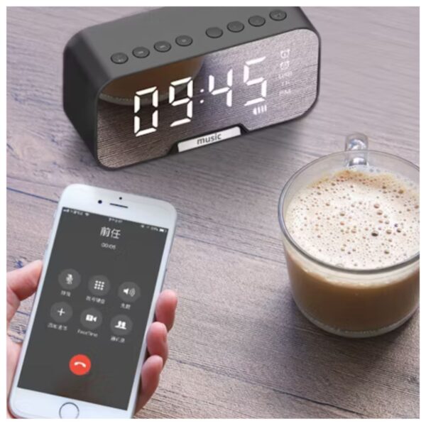 Reloj Despertador Parlante Recargable Digital Espejo Mx82 - Imagen 6