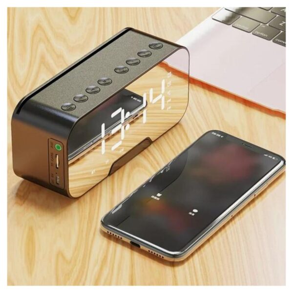 Reloj Despertador Parlante Recargable Digital Espejo Mx82 - Imagen 4