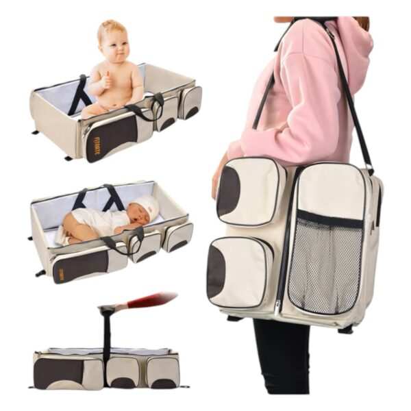 Bolso Maternal Bebe Cambiador Portatil Pañalera Maternidad 4 En 1 INVENCIBLE Nc18