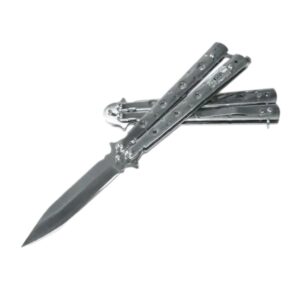 Cuchillo Navaja Mariposa Platinum Blue Balisong AA11