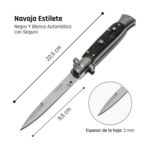Navaja Automatica Estileto Blue Gambino Aa11 - Imagen 3