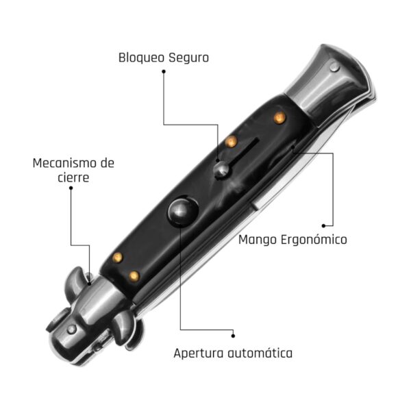 Navaja Automatica Estileto Blue Gambino Aa11 - Imagen 4
