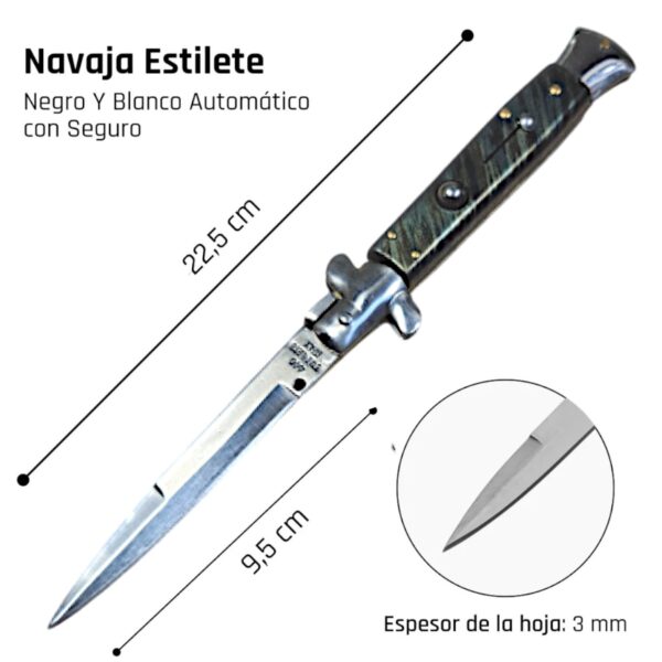 Navaja Automatica Estileto Green Gambino Aa05 - Imagen 4